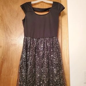 NWT L Charlotte Russe sequin party dress cap sleev